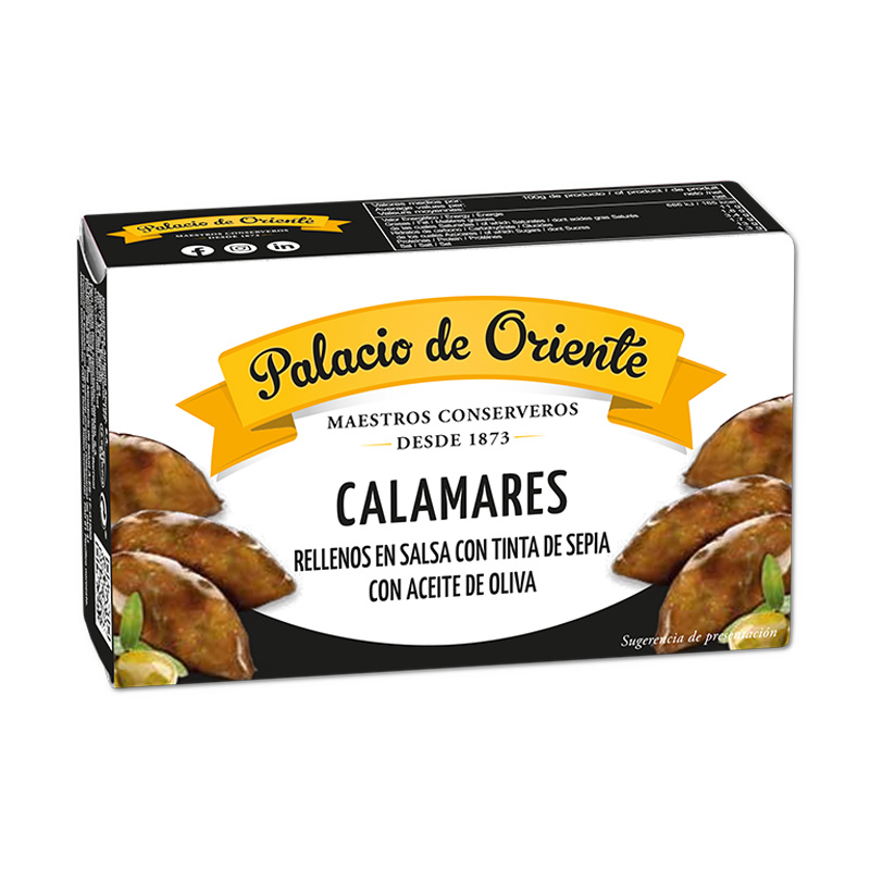 Calamares Rellenos en Salsa Tinta