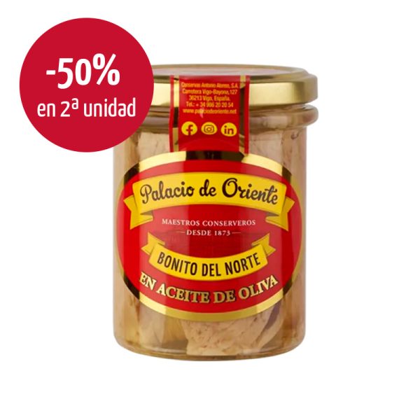 Tarro bonito del norte en aceite de oliva