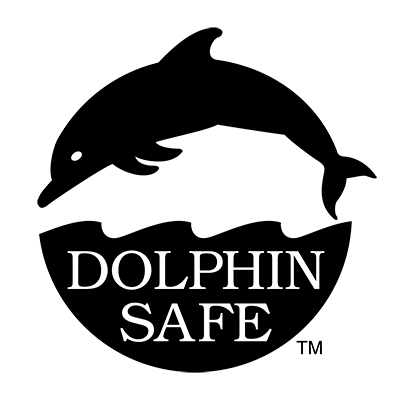 Distintivo Dolphin Safe en las latas de conserva de bonito del norte y atún de Palacio de Oriente