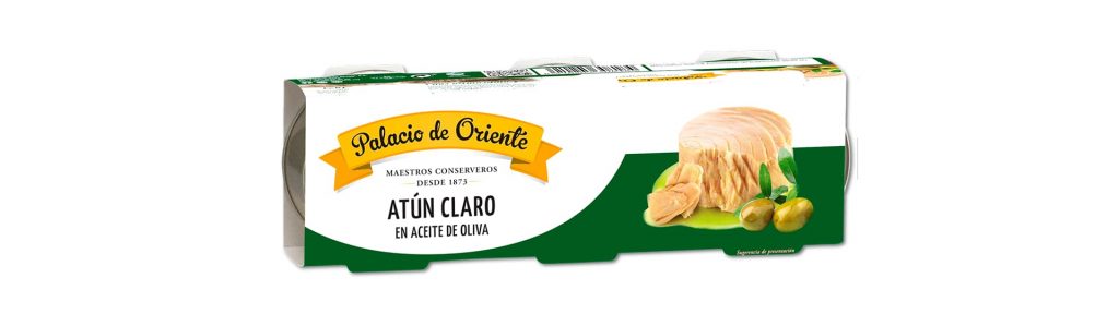 Atún claro en aceite de oliva en pack de 3 latas Palacio de Oriente, entre los mejores atunes en lata según la OCU