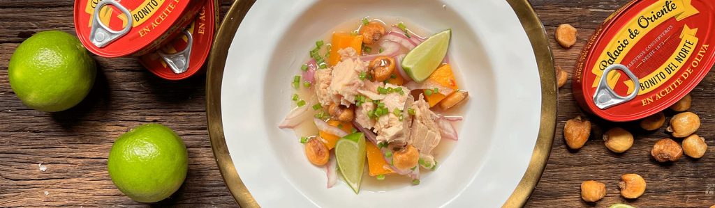 Ceviche de bonito del norte con boniato en aceite de oliva