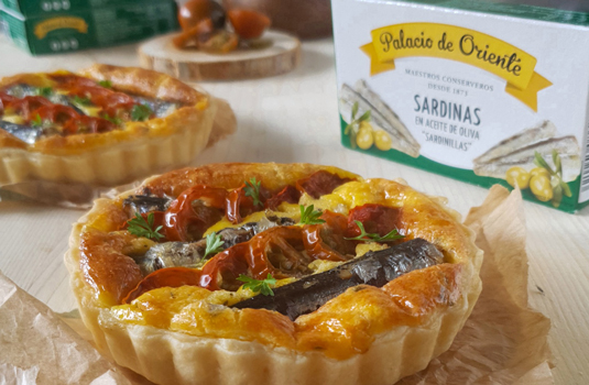 Quiche de tomates cherry y sardinas