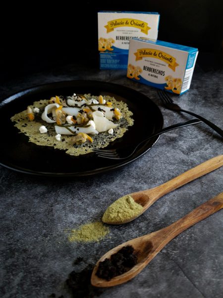 Bacalao ahumado con berberechos